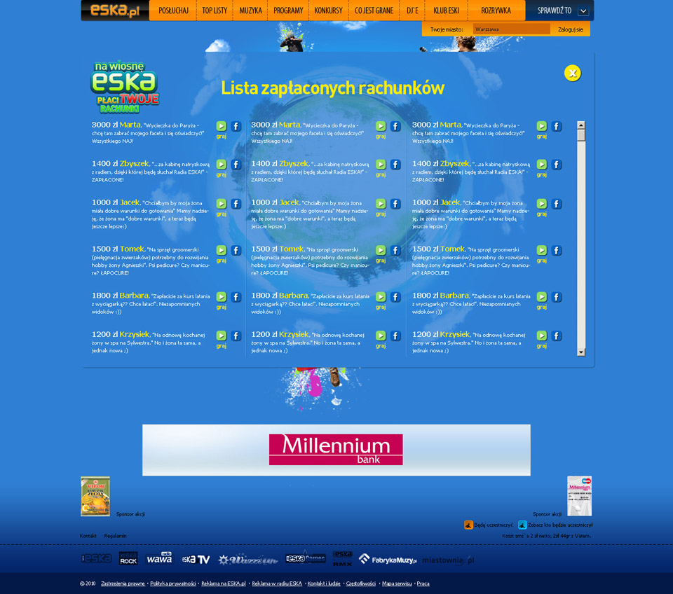 grafika dla Eska płaci Twoje rachunki zaprojektowania przez MammothDesign.pl w 2011r.